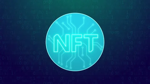 NFT crypto art, blockchain technology, non fungible token of unique collectibles Stock Footage 166632630