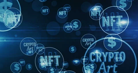 NFT Crypto Art symbols loop Stock Footage 152640287