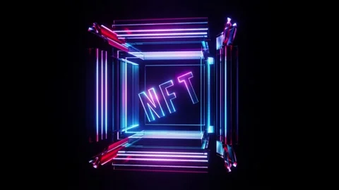 NFT in a glass cube 4K Stock Footage 152800653