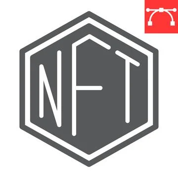 NFT glyph icon Stock Illustration