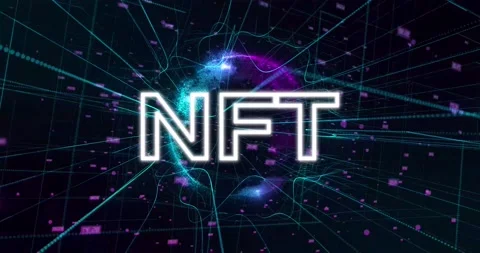 NFT Holographic Rotating Earth Background. Digital Data Information Process. Stock Footage 173294666