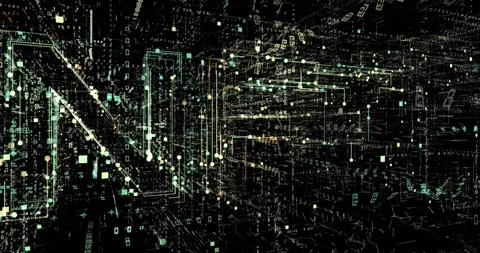 NFT Inscription Made Of Binary Code Particles Animation. NFT Metaverse. 4K Stock Footage 190483566