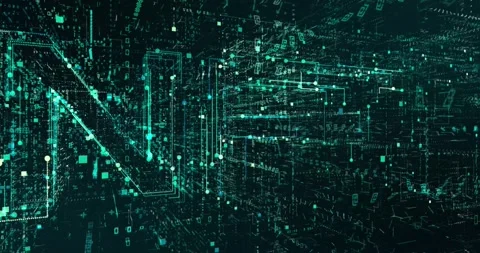 NFT Inscription Made Of Binary Code Particles Animation. NFT Metaverse. 4K Stock Footage 190484841