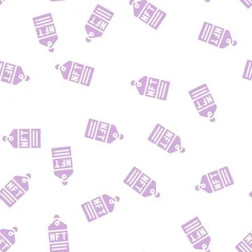 Nft label glyph vector seamless pattern Illustrazione stock