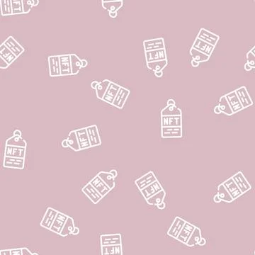 Nft label line vector seamless pattern Illustrazione stock