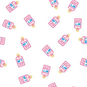 Nft label vector seamless pattern 库存插图