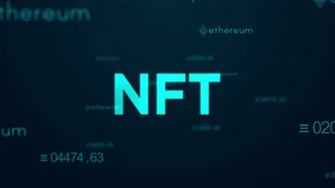 NFT Letters in Digital Space Stock Footage 150899502