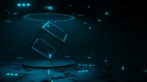 NFT letters in rotating cube. Stock Footage 161071429