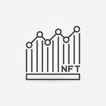 NFT line graph vector concept icon. Non-Fungible Token Chart symbol Stock Illustration