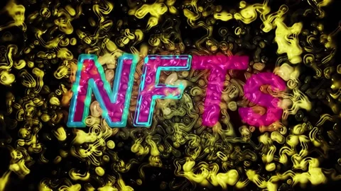 NFT in liquid gold Stock Footage 151278035