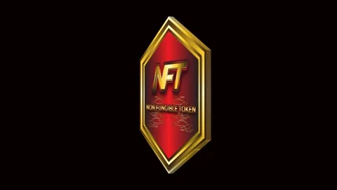 Nft logo 3d rotating effect green screen background Stock Footage 274509260