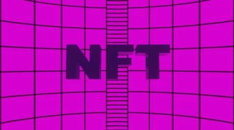 NFT logo image in pink background Stock Illustration