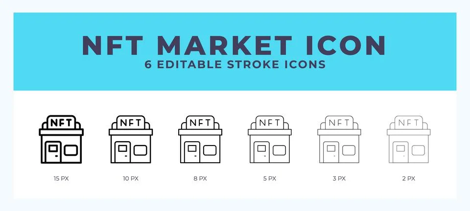 Nft market vector icon for web and app. Editable stroke vector illustration Stock Illustration