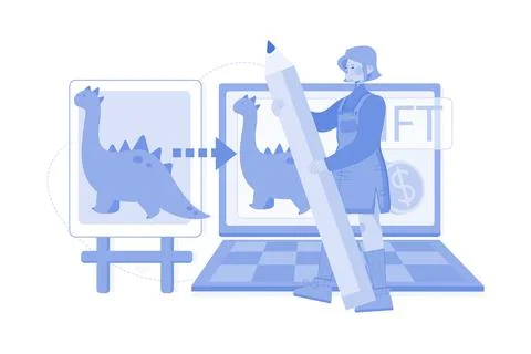 NFT Minting Process Illustration concept on white background Stock Illustration
