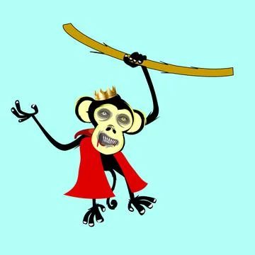 NFT Monkey with face expressions Illustrazione stock