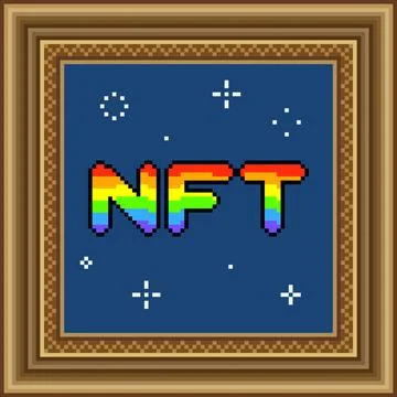NFT Pixel art frame Stock Illustration