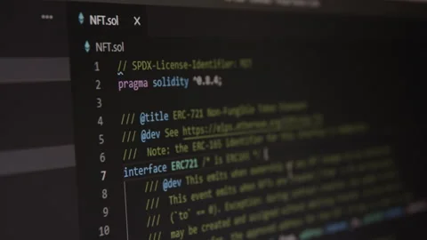 NFT programming ERC-721 code for Ethereum Stock Footage 153817930