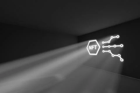 NFT rays volume light concept 3d illustration Stock Illustration