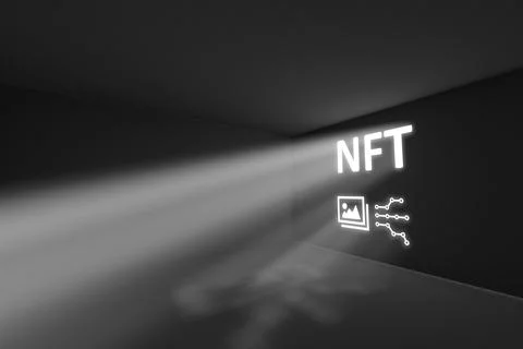 NFT rays volume light concept 3d illustration Stock Photos