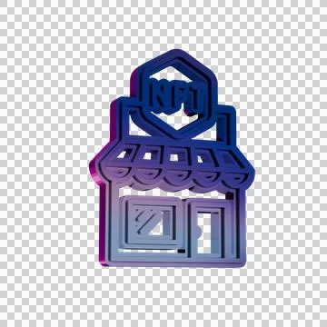 NFT Security Shield Icon in Neon Gradient Style.. Stock Illustration