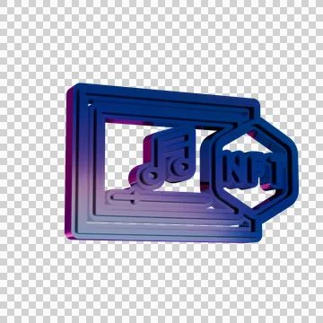 NFT Security Shield Icon in Neon Gradient Style.. Stock Illustration