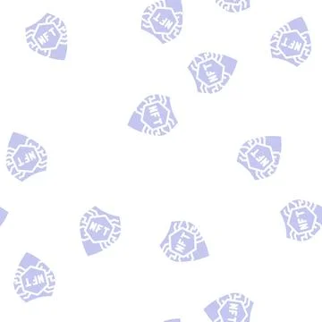 Nft shield glyph vector seamless pattern Stock Illustration