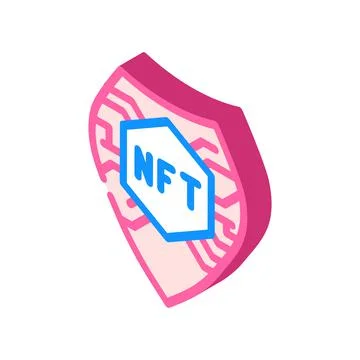 Nft shield isometric icon vector illustration Illustrazione stock