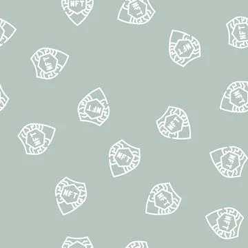 Nft shield line vector seamless pattern Stockillustratie