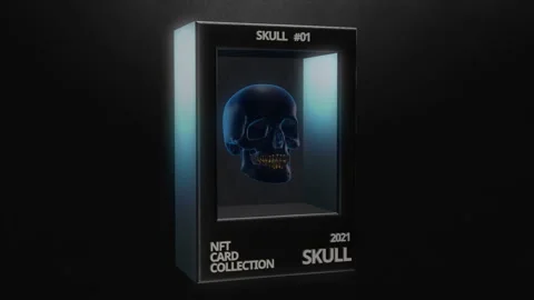 NFT Skull Card Collections Stock Footage 232201594