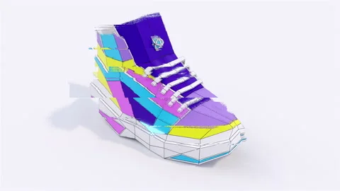 NFT Sneaker On The White Background Video stock 201788962