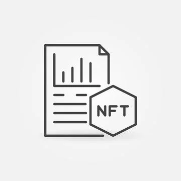 NFT Statistics linear vector Non-fungible Token concept icon Stock Illustration