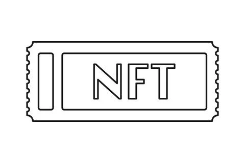 NFT Ticket Vector Icon 스톡 일러스트
