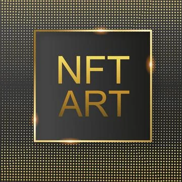 NFT token artwork background. Banner token with aspects of intellectual prope Illustrazione stock