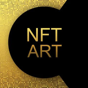NFT token artwork background. Banner token with aspects of intellectual prope Stock Illustration