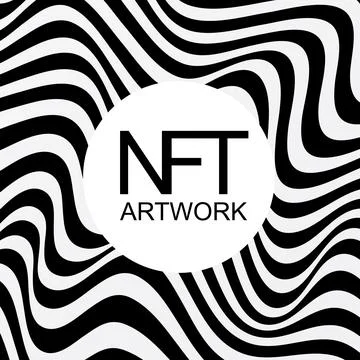 NFT token artwork waves background. Banner token with aspects of intellectual Stock Illustration