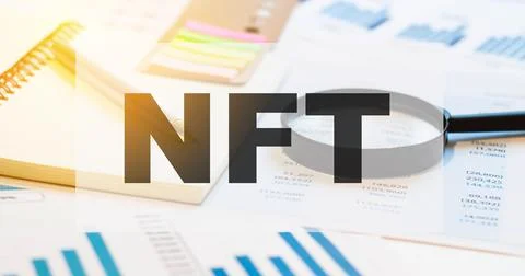 NFT token of the future on business Stock Photos