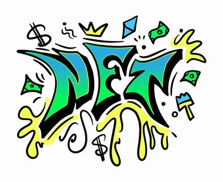 NFT token in graffiti style Stock Illustration