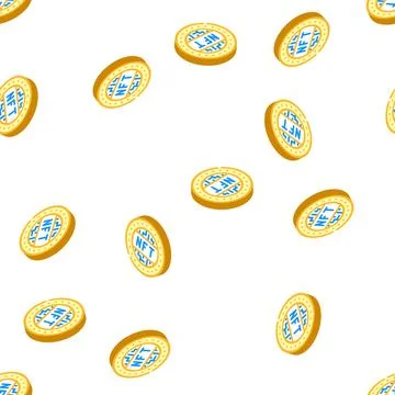 Nft token isometric icon seamless pattern 스톡 일러스트