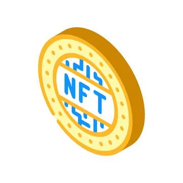 Nft token isometric icon vector illustration 스톡 일러스트