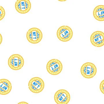 Nft token vector seamless pattern 스톡 일러스트