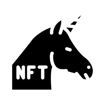Nft unicorn glyph icon vector illustration 스톡 일러스트