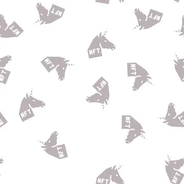 Nft unicorn glyph vector seamless pattern Stock Illustration