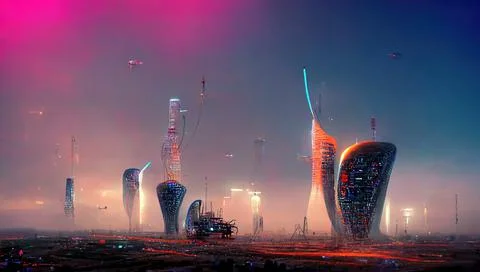 NFT virtual land is an own-able area of digital land on a metaverse platform, Illustrazione stock