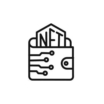 NFT wallet icon linear vector graphics sign Stock Illustration