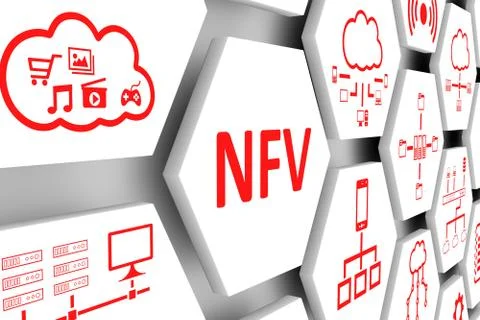 NFV concept cell background 3d illustration Stock Illustration