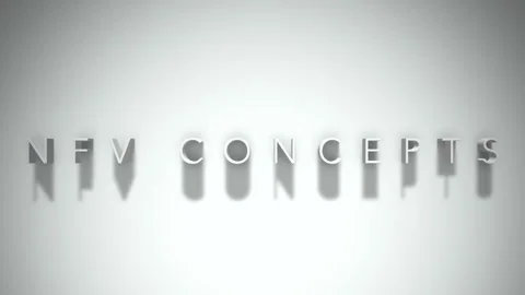 Nfv concepts 3D title animation white text on a white background Stock Footage 299644633