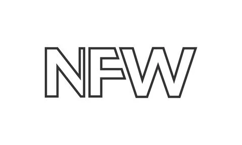 NFW logo design template with strong and modern bold text. Initial based ve.. Stock Illustration