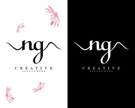 Ng, gn script font letter logo design template vector Illustrazione stock