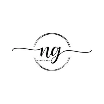 NG Initial handwriting logo with circle template vector Illustrazione stock