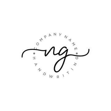 NG Initial handwriting logo design Stock Illustration